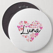 Ik hou van Luna Ronde Button 6,0 Cm (Voorkant /achterkant)