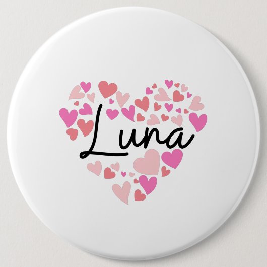 Ik hou van Luna Ronde Button 6,0 Cm (Voorkant)