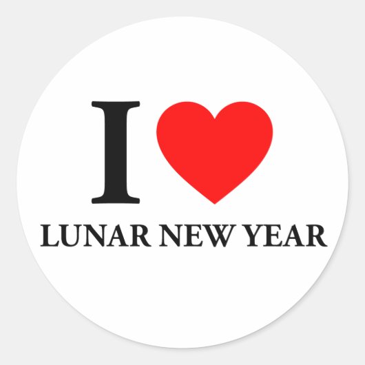 Ik hou van Lunar Nieuwjaar Ronde Sticker (Voorkant)