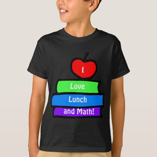 Ik hou van lunch en wiskunde t-shirt (Voorkant)