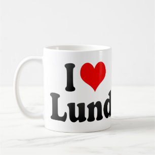 Ik hou van Lund, Zweden. Jag Alskar Lund, Zweden Koffiemok