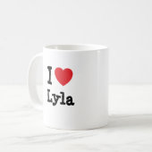Ik hou van Lyla hart T-Shirt Koffiemok (Voorkant links)
