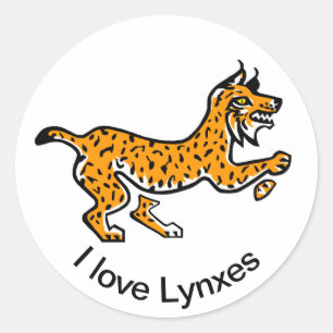 Ik hou van LYNXES - Dierenvriend - Natuur - Ronde Sticker