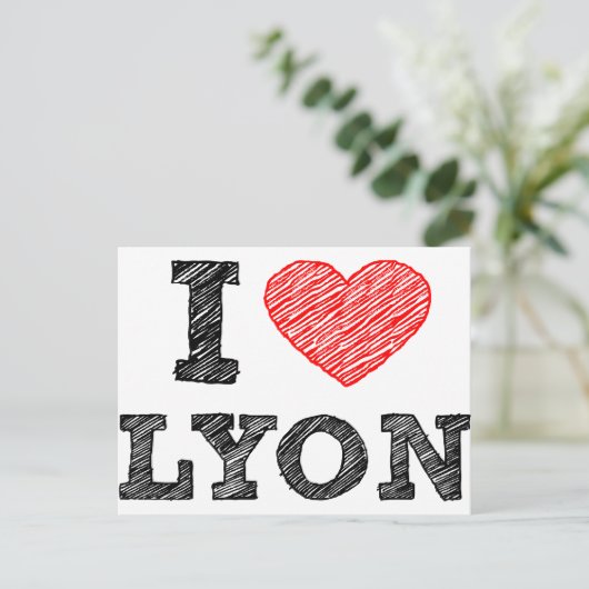 Ik hou van Lyon Briefkaart (Staand voorkant)