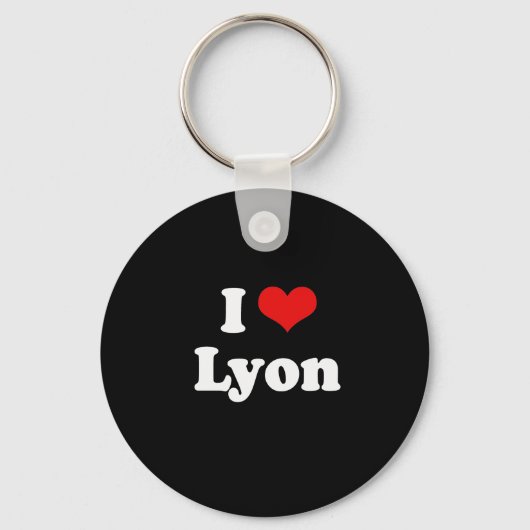 Ik hou van Lyon Tshirt White Tshirt Sleutelhanger (Voorkant)