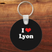 Ik hou van Lyon Tshirt White Tshirt Sleutelhanger (Voorkant)