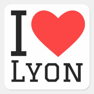 Ik hou van Lyon Vierkante Sticker