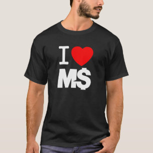 Ik hou van M$ (donker) T-shirt