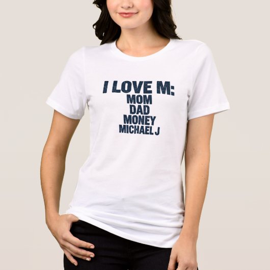IK HOU VAN M: MOEDER, VADER, GELD, MICHAEL J. | Gr Tri-Blend Shirt (Voorkant)