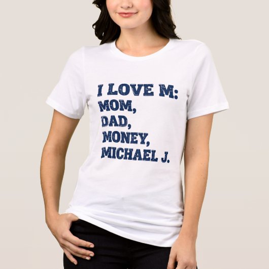 IK HOU VAN M: MOEDER, VADER, GELD, MICHAEL J. | Gr Tri-Blend Shirt (Voorkant)