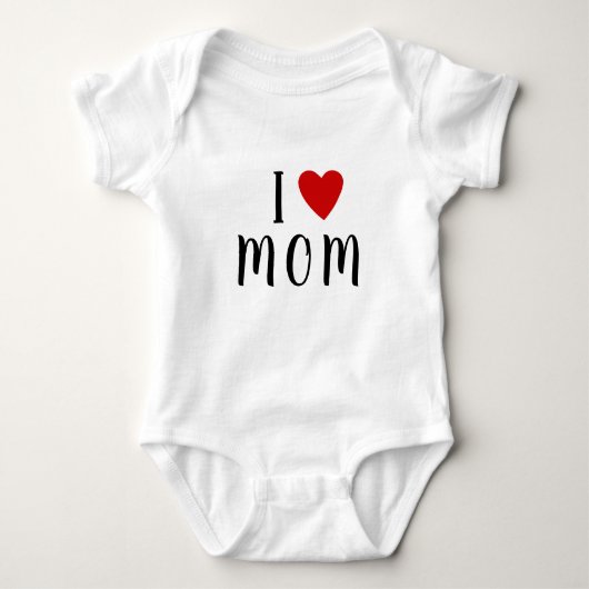 Ik hou van M O M  | Hart aangepaste tekst MOM Baby Romper (Voorkant)