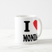 Ik hou van maandagictogram koffiemok (Voorkant rechts)