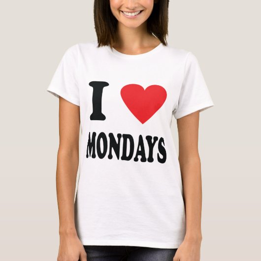 Ik hou van maandagictogram t-shirt (Voorkant)