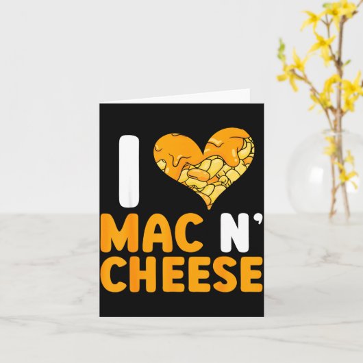 Ik hou van Mac N' Cheese Grappige Mac En Cheese  Kaart (Gele Bloem)