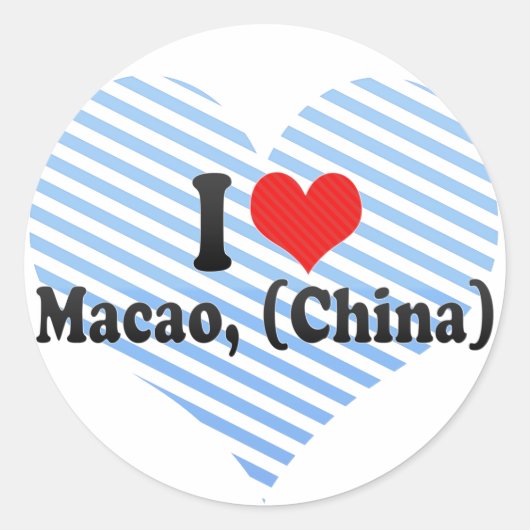 Ik hou van Macao, (China) Ronde Sticker (Voorkant)