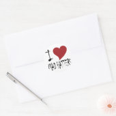 Ik hou van Mad Hatters Ronde Sticker (Envelop)