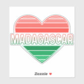Ik hou van Madagascar, Malagassisch hart Sticker (Vel)