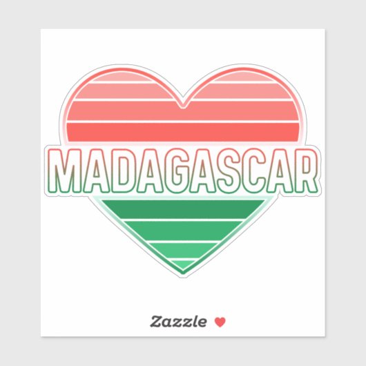 Ik hou van Madagascar, Malagassisch hart Sticker (Vel)