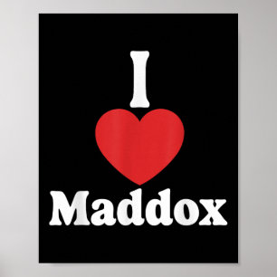 Ik hou van Maddox Heart Groovy Gepersonaliseerde n Poster