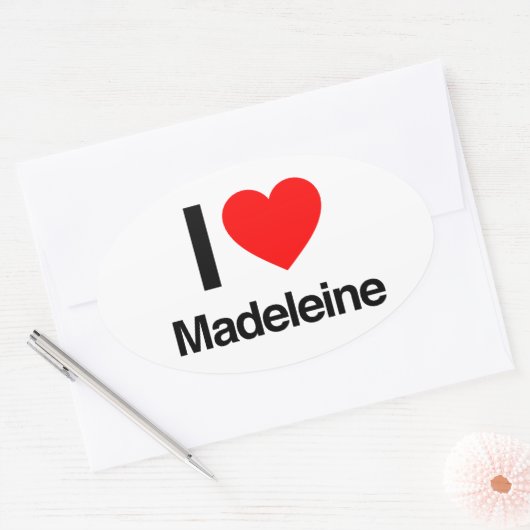 ik hou van madeleine ovale sticker (Envelop)