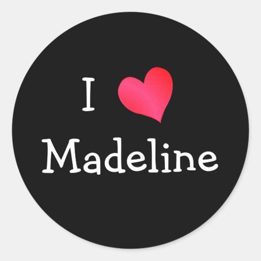 Ik hou van Madeline Ronde Sticker (Voorkant)