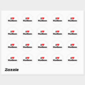 Ik hou van Madison Ronde Sticker (Vel)