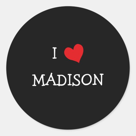 Ik hou van MADISON Ronde Sticker (Voorkant)
