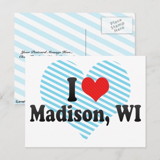Ik hou van Madison, WI Briefkaart (Voorkant / Achterkant)