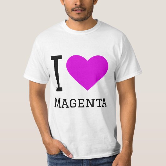 Ik hou van magenta t-shirt (Voorkant)