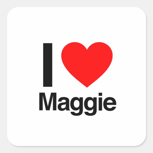 ik hou van maggie vierkante sticker (Voorkant)