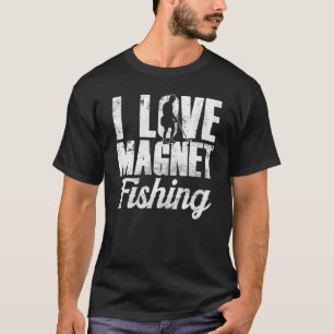 Ik hou van magneet vismagneet visser visser t-shirt