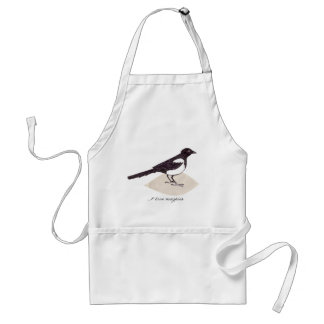 Ik hou van magpies - apron standaard schort