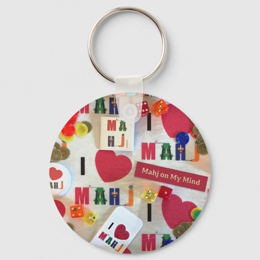 Ik hou van mah jongg sleutelhanger (Voorkant)