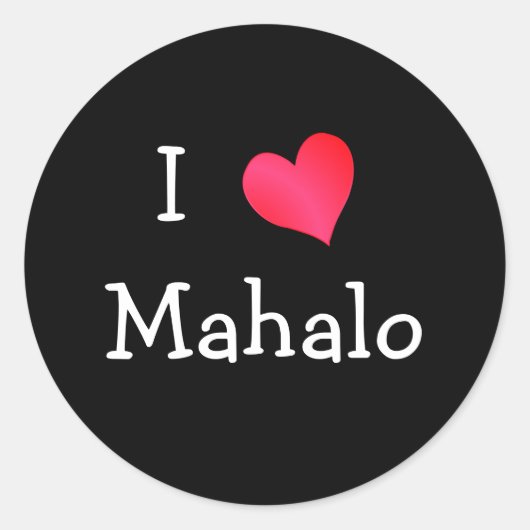 Ik hou van Mahalo Ronde Sticker (Voorkant)