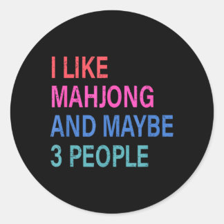 Ik Hou Van Mahjong En Misschien 3 Mensen Ronde Sticker