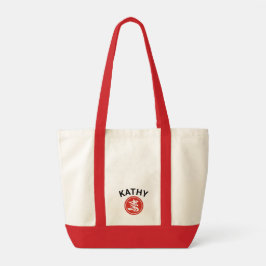 Ik hou van mahjong - gepersonaliseerd geluk tote bag