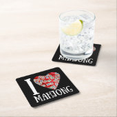 Ik hou van mahjong | Grappige mahjong Kartonnen Onderzetters (Insitu)