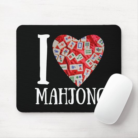 Ik hou van mahjong | Grappige mahjong Muismat (Met muis)