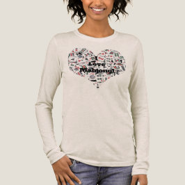 Ik hou van Mahjong lange mouw T-shirt