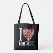 Ik hou van mahjong - mahjong tegels hart tote bag (Achterkant)