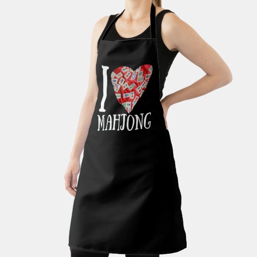 Ik hou van mahjong schort (Insitu)