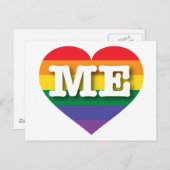 Ik hou van Maine Gay Pride Rainbow Heart Briefkaart (Voorkant / Achterkant)