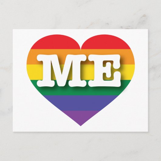 Ik hou van Maine Gay Pride Rainbow Heart Briefkaart (Voorkant)