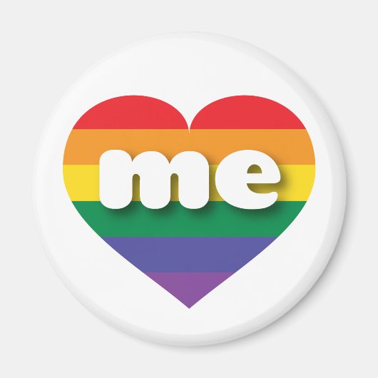 Ik hou van Maine Gay Pride Rainbow Heart Magneet (Voorkant)