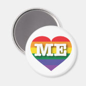 Ik hou van Maine Gay Pride Rainbow Heart Magneet (Voorkant / Achterkant)