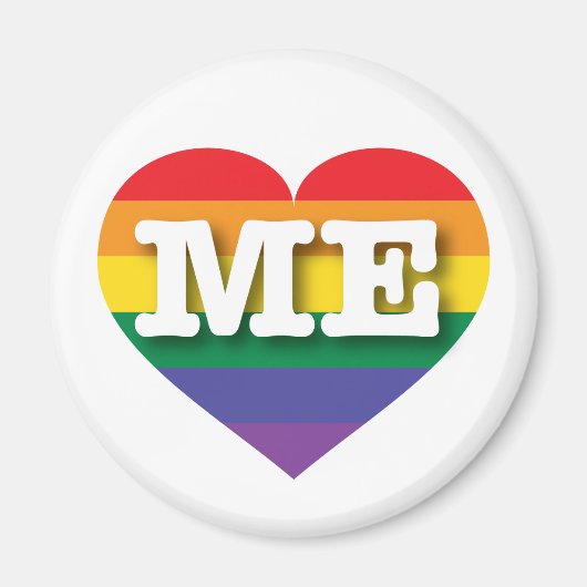 Ik hou van Maine Gay Pride Rainbow Heart Magneet (Voorkant)