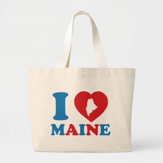 Ik hou van Maine Grote Tote Bag (Voorkant)