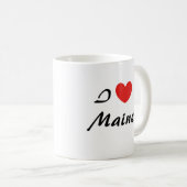 Ik hou van Maine Heart Typography Coffee Mok (Voorkant rechts)
