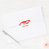 Ik hou van Maine Lobster Hart Sticker (Envelop)