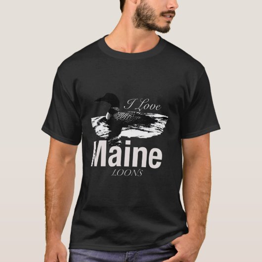 Ik hou van Maine Loons T-shirt (Voorkant)